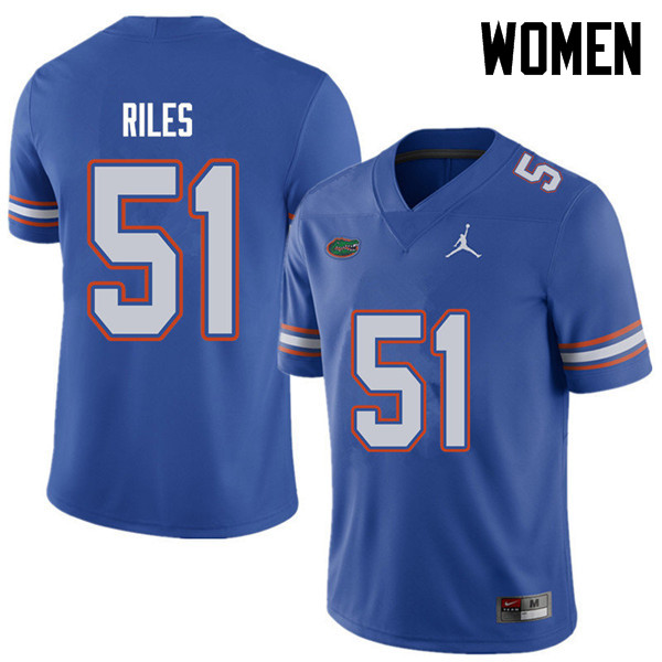 Jordan Brand Women #51 Antonio Riles Florida Gators College Football Jerseys Sale-Royal